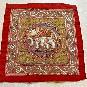 Elefant Wandteppich Wandbehang 20x20 3D Perlen Pailletten braun - Bild 1 von 3