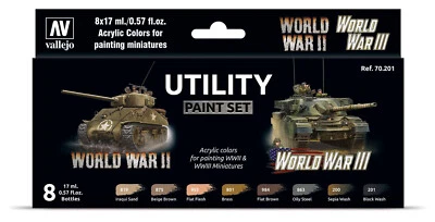 brandneu Vallejo Farb-Set, World War II & War III  Model Color & Wash  70201 - Bild 1 von 2