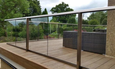 SHOPPINGONLINE365-UK 10mm Clear Toughened Building Balustrade Glass Panels For Balcony Decking Patios