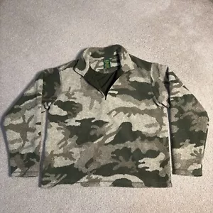 Cabela's Berber Fleece Lined Zip Neck Pullover Outfitter Camo Large - Picture 1 of 7