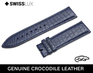 Crocodile Alligator Leather For ORIS Watch NAVY BLUE Strap Band Buckle/Clasp - Picture 1 of 10