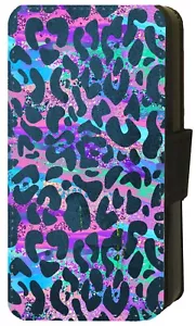 Colorful Animal Print - Printed iPhone Pixel Galaxy Gift Flip/Wallet Case (B) - Picture 1 of 8