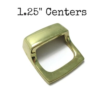 Tirador de cajón vintage de 1,25" centros MCM National Lock mango cuadrado de latón dorado LZ8 Foto 1 de 4