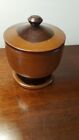 Early 1900S Wood Turned Treen Pot And Lid