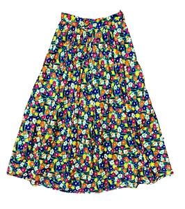 Vintage Amen Wardy Valentino NIGHT Silk Flowy Floral Spring Lined Skirt Sz 4 XS - Picture 1 of 5