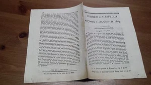 Núm 2 Correo de Sevilla del Jueves 31 de Agosto de 1809, exército de Extremadura - Bild 1 von 1