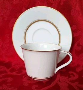 Noritake Gloria Tea Coffee Cup With Saucer White with Gold 8 oz 6526 - Picture 1 of 11