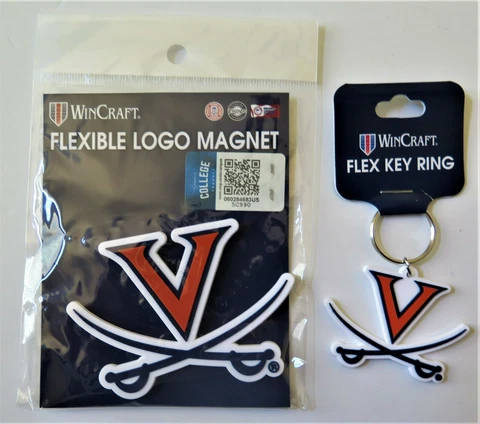 VIRGINIA CAVALIERS, FLEXIBLE MAGNET AND KEY RING FROM WINCRAFT (ONE EACH) Cover
