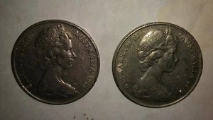 1976 AUSTRALIA 20 CENT DUCKBILL PLATYPUS (2 x COINS) CAT. #KM-66 SHIP W/CONF.USA - Picture 1 of 4