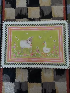 MacKenzie Kinder Kleinkind Tischsets Rosa mit höfischem Karo Set Neu in Verpackung - Bild 1 von 6