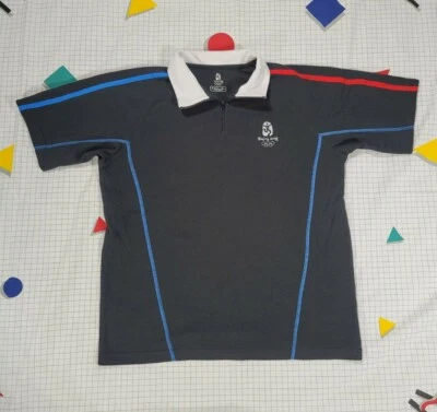 Polo Oficial Juegos Olímpicos de Pekín 2008 Negro 1/4 Cremallera Mediana Foto 1 de 4