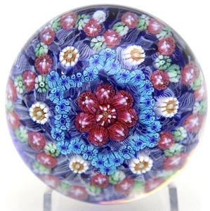 Unusual BACCARAT France Complex Millefiori Pattern Art Glass Paperweight - Picture 1 of 9