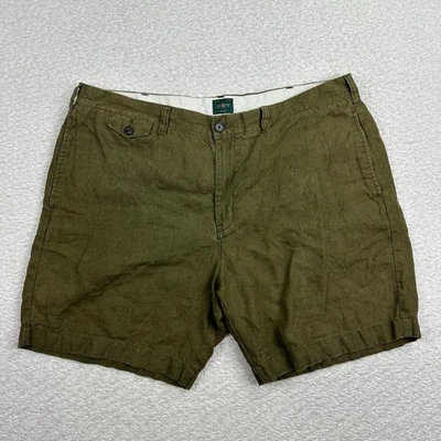 Pantalones Cortos Chinos J Crew Lino Para Hombre Talla 38 Bolsillos Verdes 8.5" Entrepierna Informal Remero Foto 1 de 4