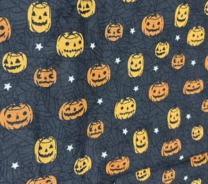 NEW Craft Quilting Fabric Halloween Pumpkins 3.3 yd  x 42” - Picture 1 of 3