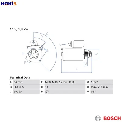 STARTER 0 986 024 130 FOR RENAULT SCENIC/GRAND/III MEGANE/CC/Grandtour 1.9L - Image 1 of 4
