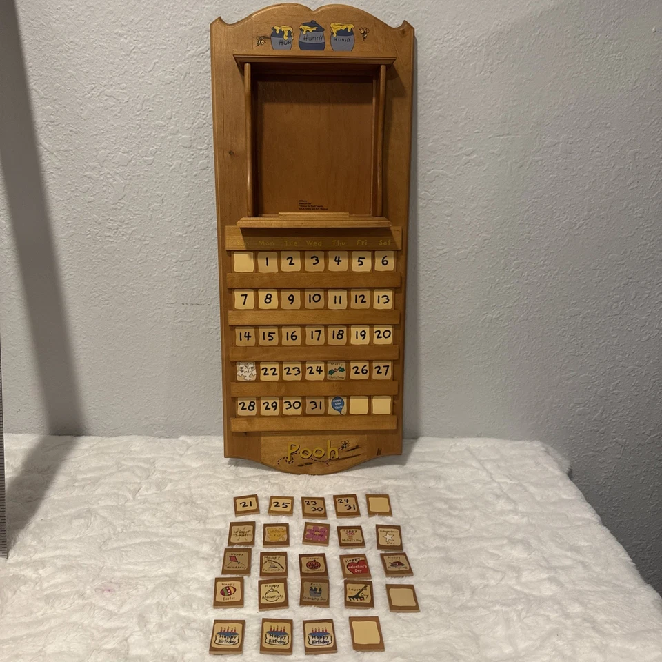 Calendario Perpetuo Disney Winnie the Pooh/con azulejos de madera ¡Leer! Foto 1 de 4