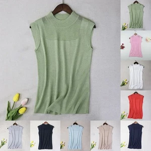Womens Comfortable Bottoming Vest with Turtleneck Design Great for Layering Up - Picture 1 of 25