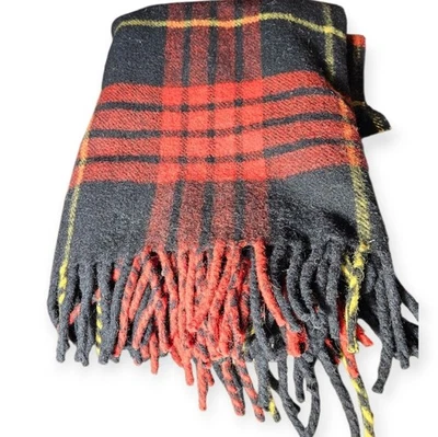 Manta a cuadros vintage 100 % lana virgen tarta. Foto 1 de 4