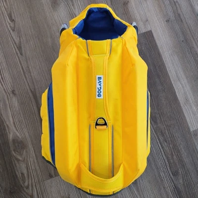 Baydog Monterrey Bay Canine Dog Life Jacket Large Yellow And Blue Vest - Image 1 of 4
