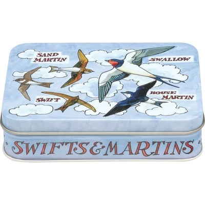 Emma Bridgewater Storage Tin Bird Families Swallows Small Rectangular in Metal - Image 1 of 3
