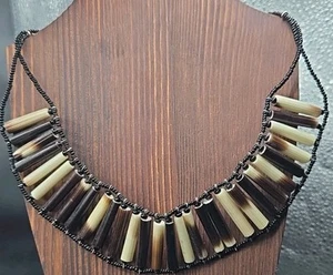 Vintage Porcupine Quill Choker Necklace Glass Beads Native Jewelry - Picture 1 of 7