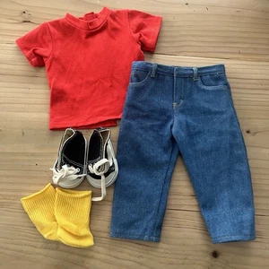 PLEASANT COMPANY American Girl Today BLUE JEAN BASICS Shirt Jeans Shoes - Picture 1 of 8