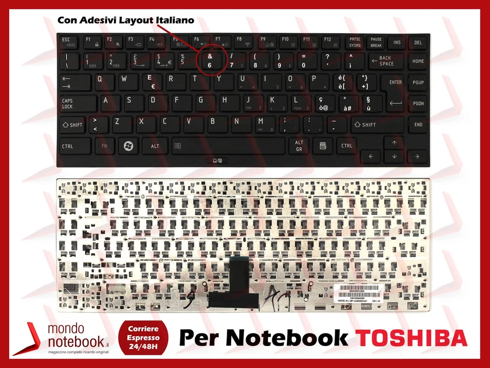 Tastiera Notebook TOSHIBA Satellite Portege R630 R700 R730R830 R930 R935 Con AD
