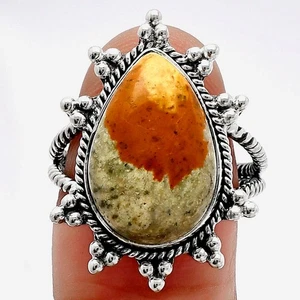 Anillo de plata esterlina 925 con cuadro de trasero rocoso natural s.8 joyería R-1234 - Imagen 1 de 5