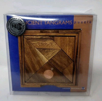 LAGOON Originals GAMES VINTAGE WOOD ANCIENT TANGRAMS Puzzle Original Box Instruc - Image 1 of 2