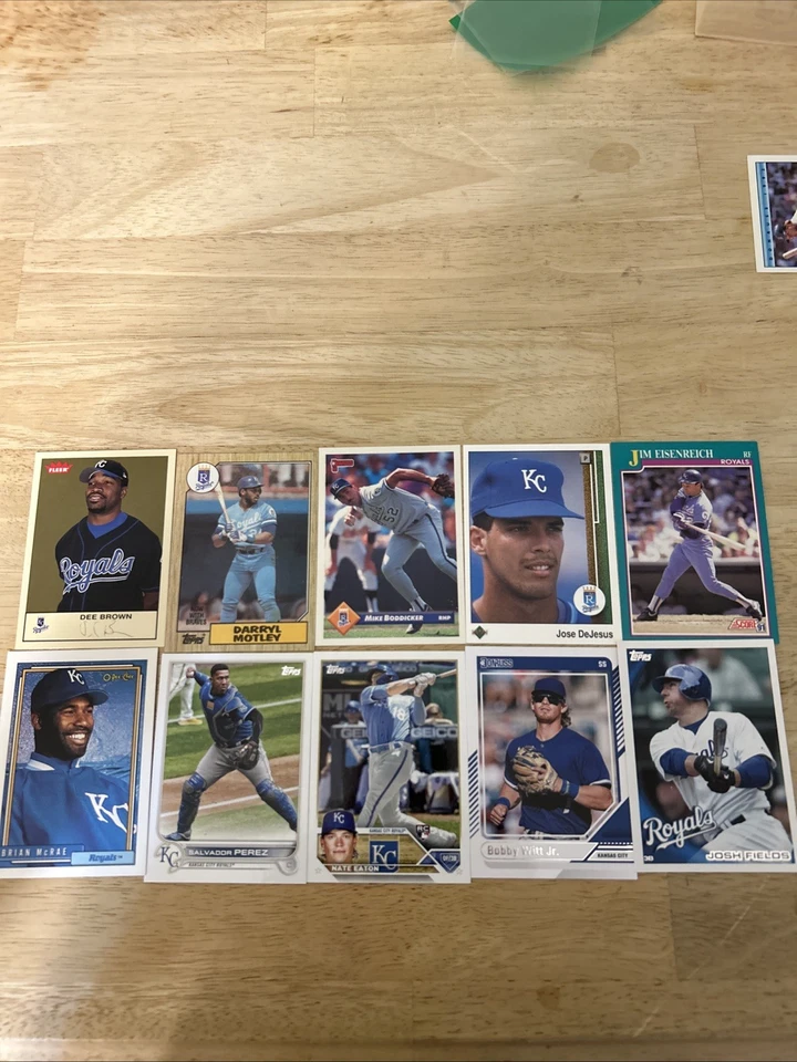 Colección de tarjetas de béisbol de los Reales de Kansas City (10 tarjetas) Foto 1 de 4