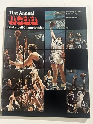 Programa de Campeonato de la NCAA 1979 Michigan State Magic Johnson Indiana State Bird  Foto 1 de 4