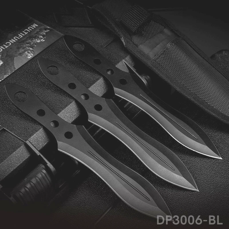 Juego de cuchillos de lanzamiento de acero inoxidable de 8" DISPATCH 3 piezas con funda - Kunai equilibrado Foto 1 de 4