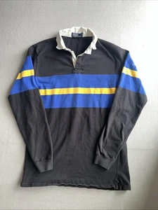 Vintage Chouinard Style Polo Rugby Shirt Striped Cotton Men's Size Large - Picture 1 of 10