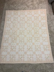 Trapunta vintage ricamata amicizia fatta a mano ricamata rosa bianca uomo e donna - Foto 1 di 24