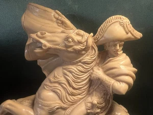 Red Statue Sculpture NAPOLEON On The RAMPANT HORSE Vintage Marble Dust - Picture 1 of 12