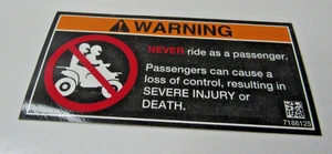 Genuine OEM Polaris Decal Warn,No Passenger 7186125 - Picture 1 of 2