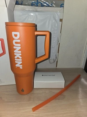 Dunkin Donuts 🍩 DunKings Super Bowl Commercial- Orange 40oz Tumbler Brand New  - Image 1 of 4