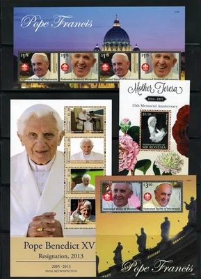 Papas, Papa Juan Pablo II y Madre Teresa, Colección Micronesia ZAYIX 0825L1700 Foto 1 de 4