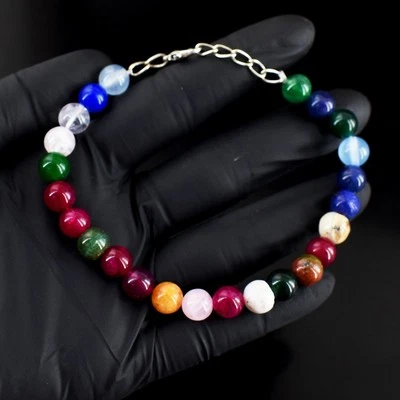 Awesome Ruby & Onyx 92. Cts Beaded Excellent Most Brilliant Bracelet RK 28 E701 - Image 1 of 3