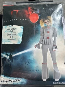 IT Chapter Two Pennywise Clown Costume for Women Adult M (6-8) *NEW* - Picture 1 of 6
