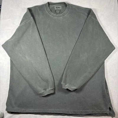 Sudadera Eddie Bauer Verde Peso Pesado Lavado Cuello Redondo XXL Foto 1 de 4