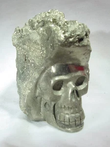 ABERW Eisen Pyrit geschnitzt Schädel Lapidar Skulptur 6720B dl - Bild 1 von 1