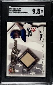 2001 Fleer Ultra Fall Classics Jackie Robinson Game Used Jersey SGC 9.5