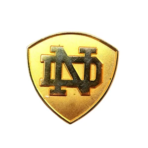 Notre Dame ND Monogram Lapel Pin Logo Gold on Gold Crest pinback - Picture 1 of 6