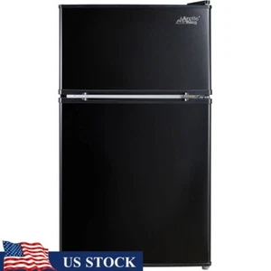 Mini Fridge W/ Freezer Two Door Compact Energy Efficient Adjustable Shelves New - Picture 1 of 18
