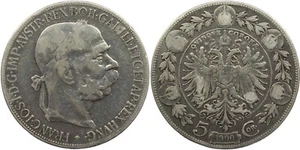 1900 Austria Silver 5 Corona Coin gF - aVF Details - Picture 1 of 1