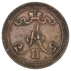 Finlande 10 penniä 1865 Alexandre II cuivre Helsinki KM.5 monnaie finlandaise - Imagen 1 de 2