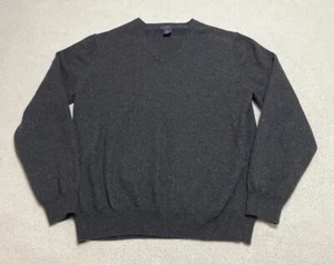 Brooks Brothers Sweater Mens Size Medium Gray Long Sleeve Wool V Neck Stretch - Picture 1 of 7