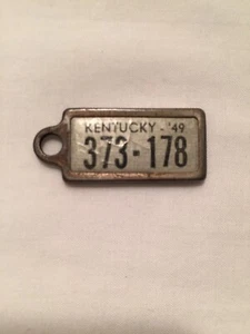 RARE VTG Disabled Veterans Mini License Plate Key Chain Ring Tag KENTUCKY 1949 - Picture 1 of 3