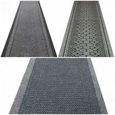Grey Carpet Runner Heavy Duty Non Slip Dirt Hallway Kitchen Stairs Mat Cut Size
